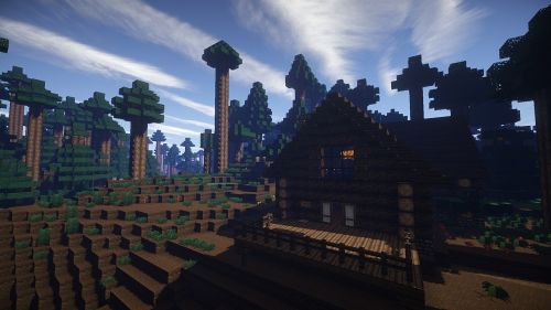 minecraft video game cabin