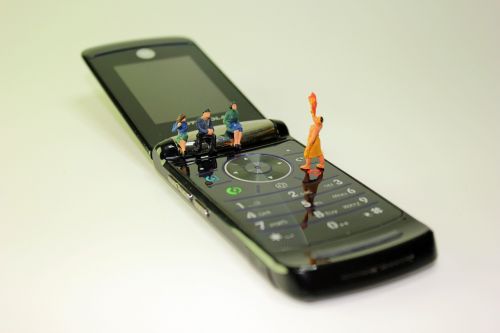 miniature figures cellphone fire eaters
