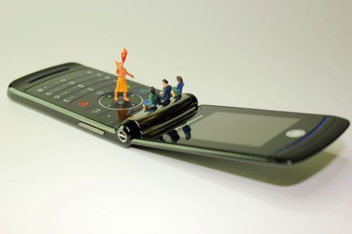 miniature figures cellphone fire eaters