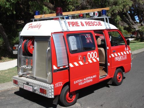 fire minibus red