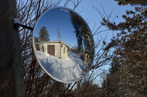 mirror snow winter