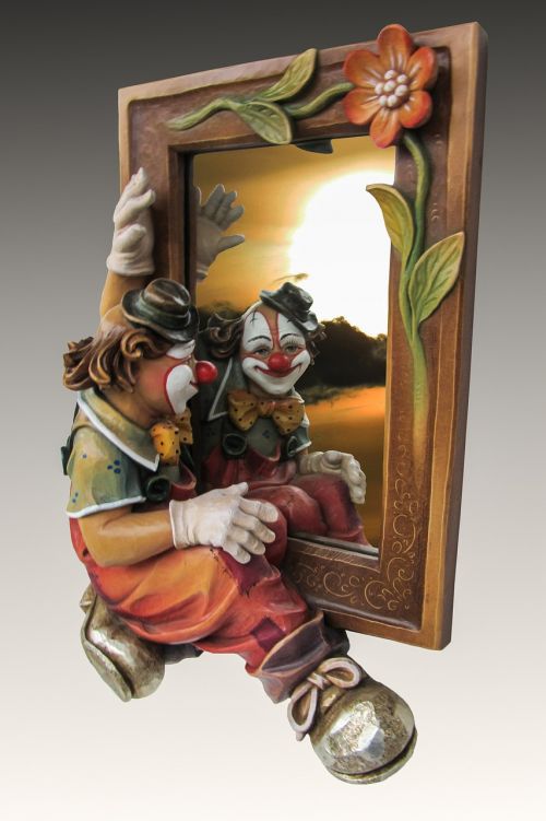 mirror clown photo montage
