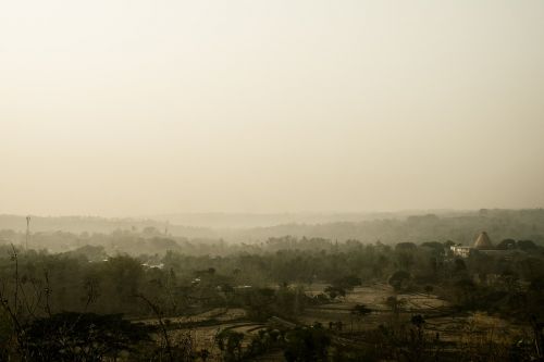 misty countryside landscape