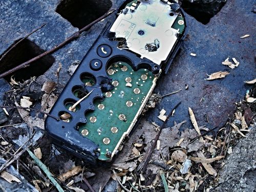 mobile phone destroyed waste