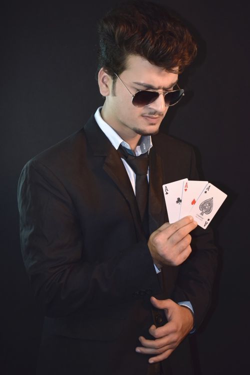 model playing cards gamble