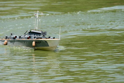 Model Boat In Water
