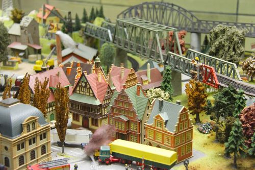 model railway toytrain model house
