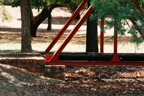 Model Train Bridge In Park