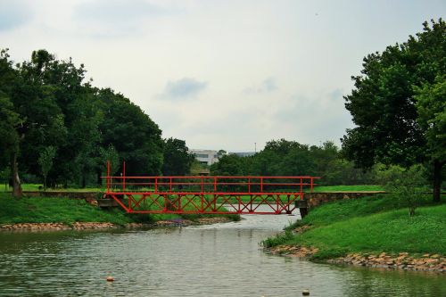 Model Train Bridge Over Water