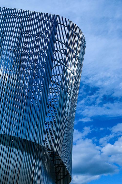 modern architecture blue tower