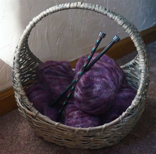 mohair yarn in a basket yarn basket