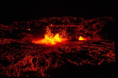 molten volcano lava