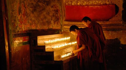 monastery monk candle