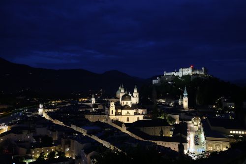 mönch habsburg castle night view austria