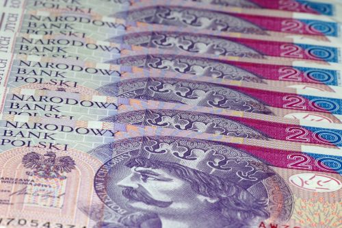 money euro banknotes polish zloty