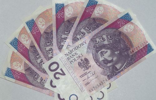 money euro banknotes polish zloty
