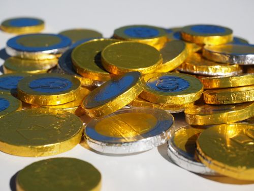 money coins chocolate taler