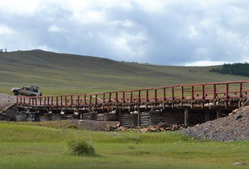 mongolia bridge steppe