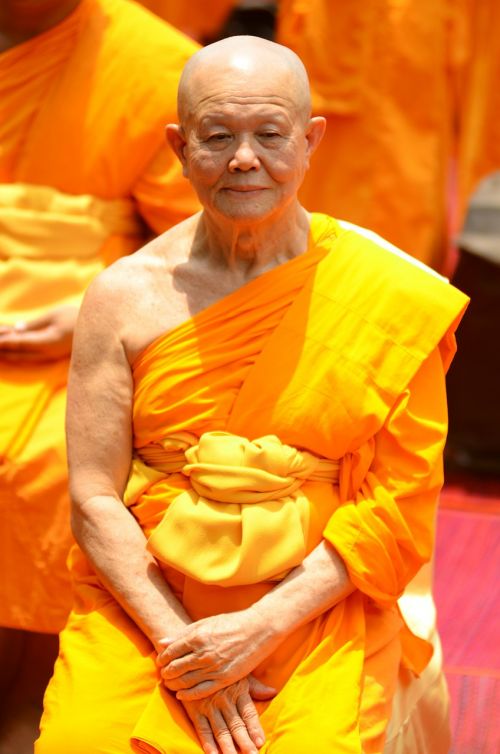 monk buddhists sitting