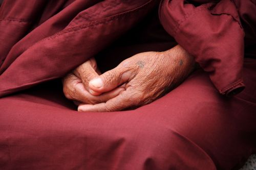 monk hands faith