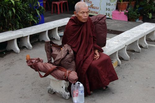 monk thailand sitting