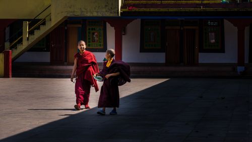 monk kids small lama monastery