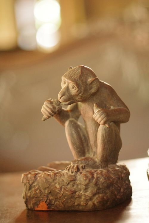 monkey sculpture wood