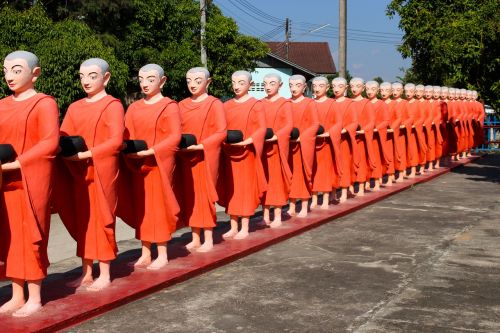 monks myanmar orange robes