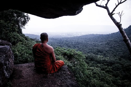 monks  meditation  นั