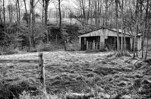 monochrome black and white country