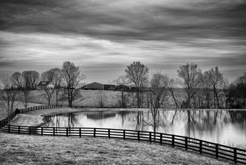 monochrome black and white country