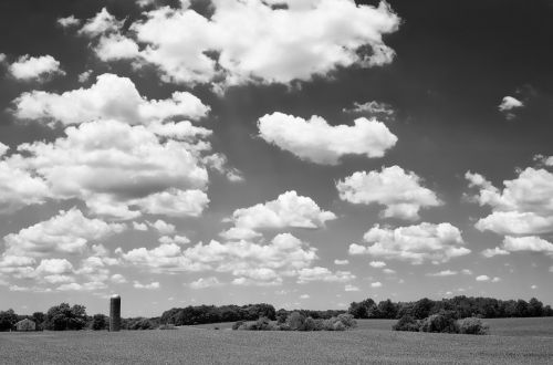 monochrome black and white country