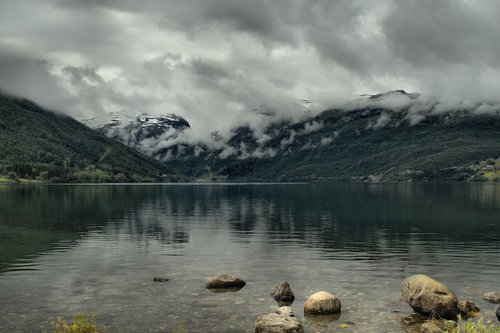 monolithic part of the waters  lake  landscape