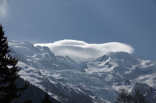 mont blanc clouds alps