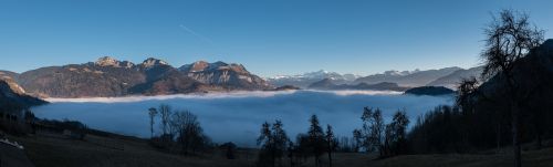 mont blanc sea-of-clouds panorama