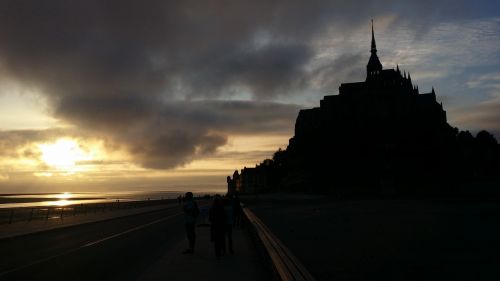 mont-saint-michel france sunset