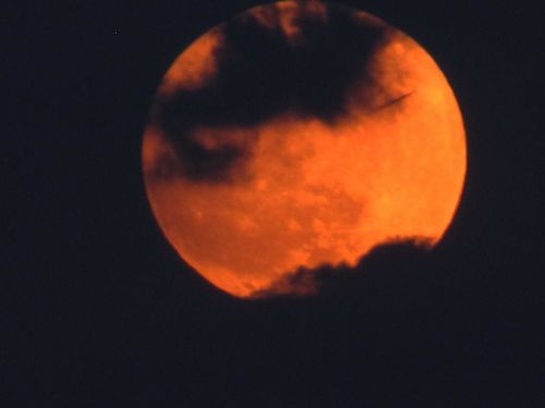 moon full moon clouds veil