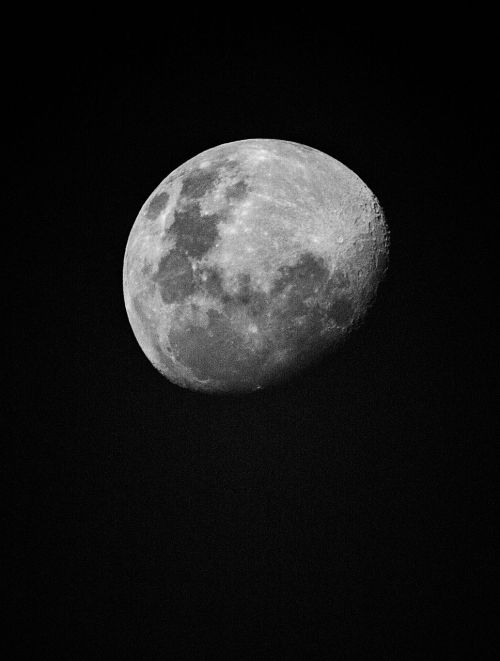 moon black and white astrophoto