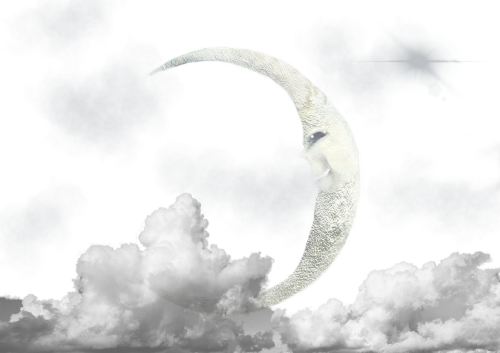 moon clouds vector