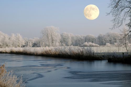 full moon moon winter