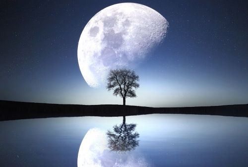 moon night lake