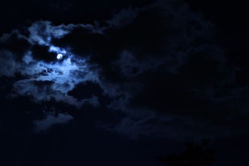moon sky clouds