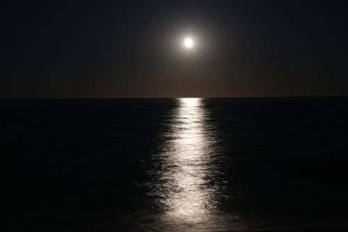 moon water reflection night