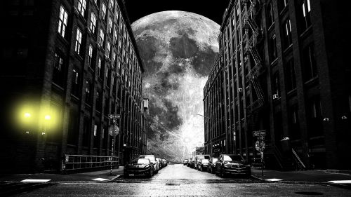 moon black and white glare