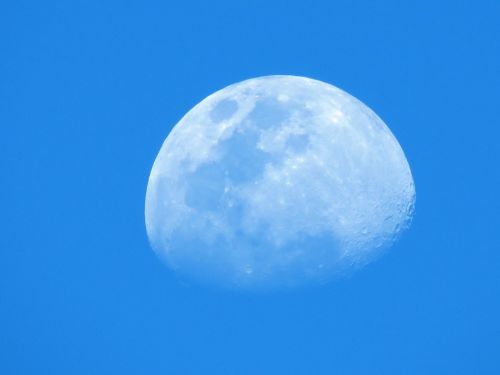 moon blue sky planet