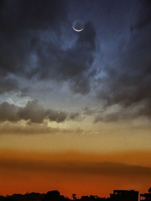 moon sky sunset