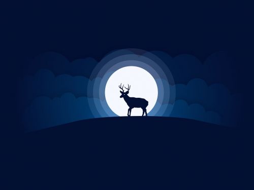 moon deer sky