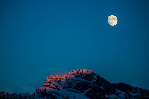 moon mountain sky