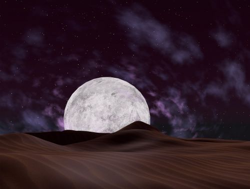 moon desert night