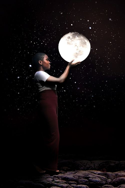 moon cosmos african woman